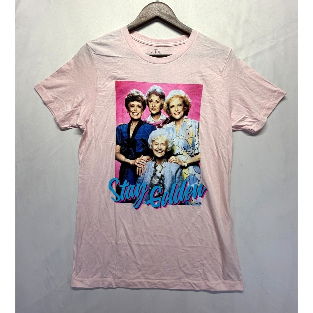 The Golden Girls T Shirt Mens M (38/40) Pink Cotton Stay Golden Graphic Pullover